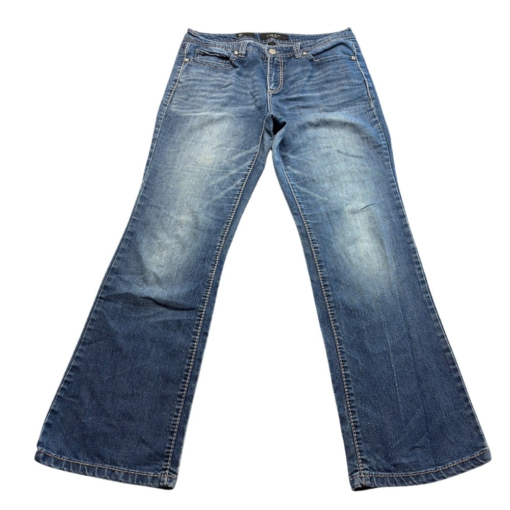 Nine West Jeans Womens 12 Medium Wash Blue Bootcut Mid Rise Stretch Denim Pants